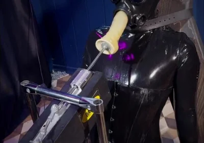 Rikki Gas Mask Session: Latex Suit, Sex Machine, Drooling & Full Restraint