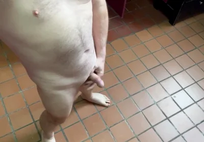 Public Restroom Strip and Cum at University