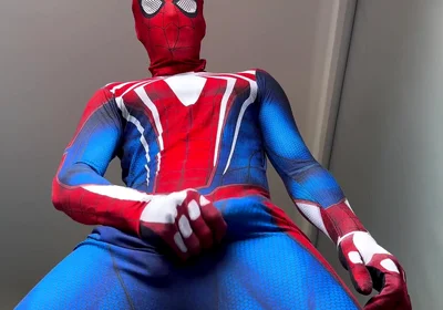 Peter Parker? Horny Spiderman Shoots Webs of Semen