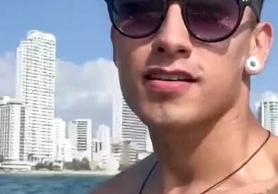 Tourist Exhibits Himself in a Jet Ski in the Sea on the Beaches of Cartagena