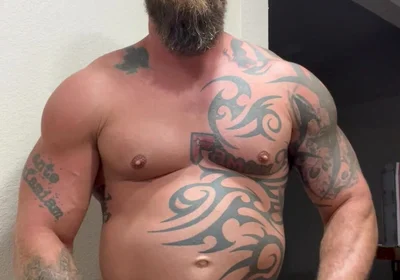 Tattooed Viking Flexes While Stroking for You