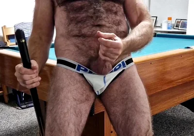 Hairy Muscle Stepdad at the Pool Table