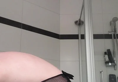 Straight Boy in Black Sexy Lingerie