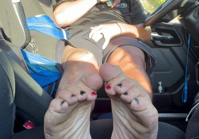 Coloured Toes and Soles of a Trucker