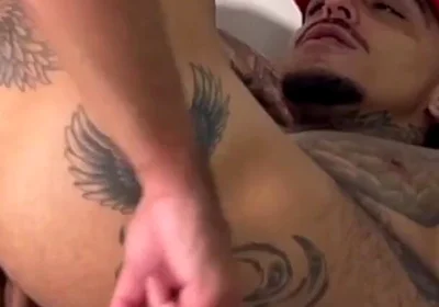 Tatted Latin Thug Fucks Twink Bareback