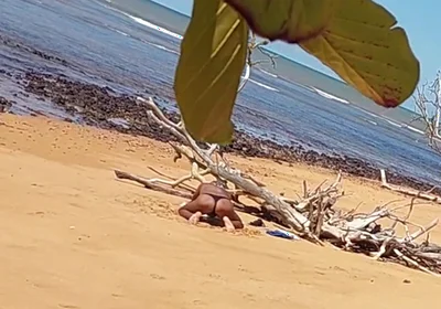 Ladysilva Was Filmed Hiding Tanning Her Hot Ass on the Beach