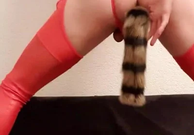 Plug Fox Tail in My Ass Hole