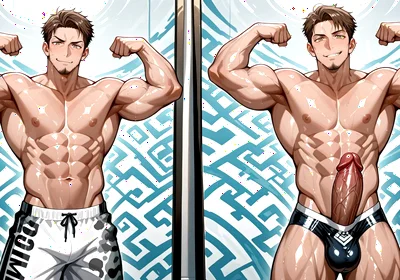 Ai Sexy Oiled Muscle Men