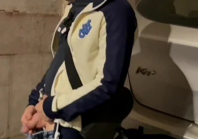 Amateur Boy Taking His Fat Cut Cock Out of His Jeans and Pissing in the Street