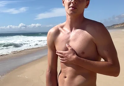 Twink Public Beach Jerk off