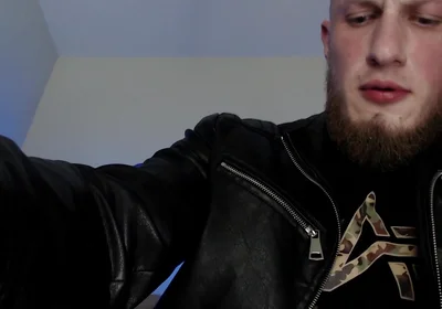 Leather Alpha Male Masturbation and Cum on Feet