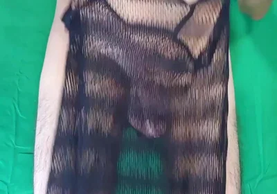 Black Fishnet Dress to Nude