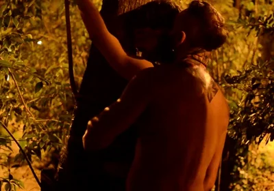 Sub Is Restrained and Used by Bearded Master in a Public Park.