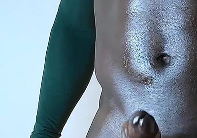 Muscular Black Monster Makes His Black Dick Cum Dripping