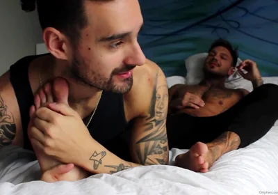 Feet licking tattoo boys