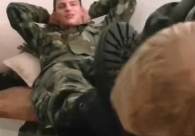 Master german soldier boys boots licking