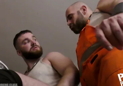 Worker boys sneaker sniffing, cock sucking