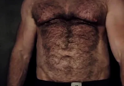 Hairy Muscle Bear Showing off