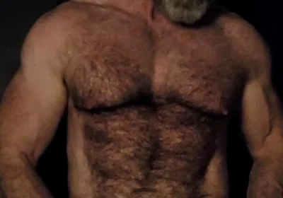 Hairy Muscle Bear Showing off