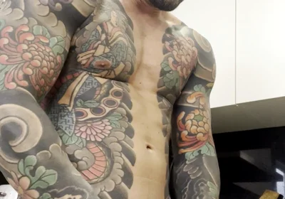In the Kitchen of Handsome Muscular