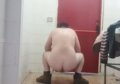 Nude in Pubblic Bathroom