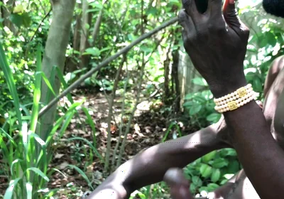 Outdoor Threessome Fuck Inside the Bush