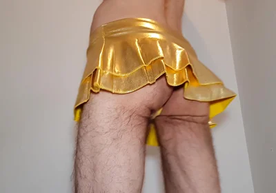 Golden Miniskirt -couldn't Wait- Try on