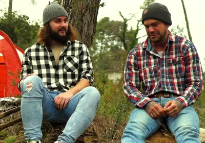 Two Friends Jerkoff in the Forest