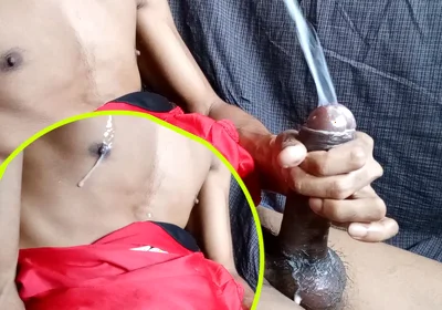 Gay Cum on Face and Tit