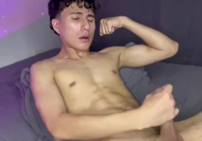 Skin Slick with Cum, Sweat Drips From Ass