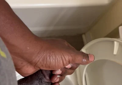 Cum and Lotion in the Bathroom