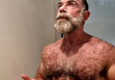 Hairy Muscle Stepdaddy Showering