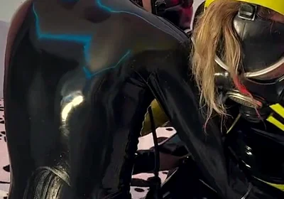 Two Latex Puppies: Shiny Suits, Intimate Touch & Passionate Switch Play