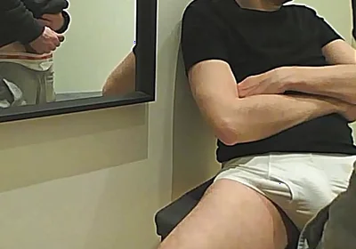 Amateur Boy Pees a Few Drops on His Flatmate's White Briefs