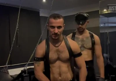 Leather boys smoke ,fucking