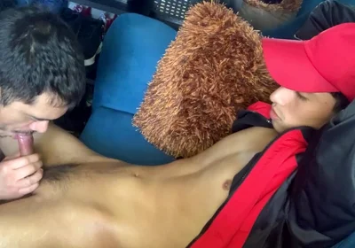 Wanker with His Legs Spread Seatting on the Couch