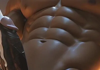 Black Muscle God Dildo Cum Explosion - Ai Video