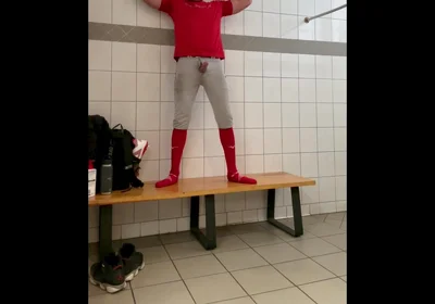 Alpha Fun in the Locker Room with Jockdad87 in Baseball Gear