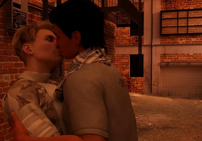 Summer Vacation - Two Gay Army Boys Kiss