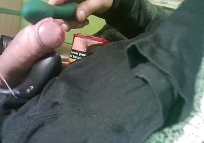 Double Toy Vibrating at the Tip Until Ejaculation