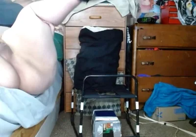 Fat Cross Dresser Bouncing Its Tits While Taking a Dildo in Asshole