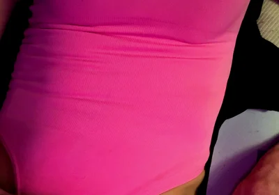 Cdmichelle Wearing Pink Bodysuit with Hard Nipples Cumming on Leg