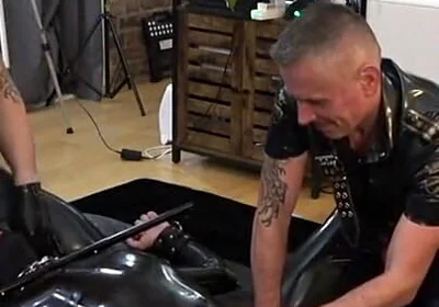 Rubber Gimp Bound and Used by Two Latex Guys Part 1