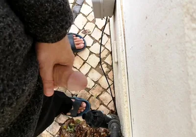 Guy Filming Himself Wanking Outside From Eye View Perspective
