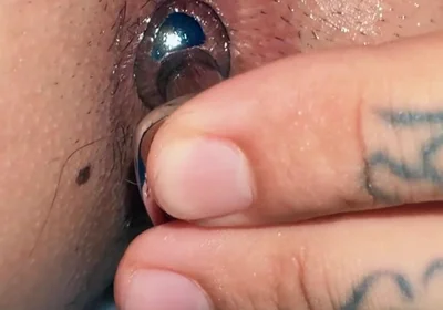 Giant Demon Lets Himself Be Watched by Tiny Human as He Plays with His Ass