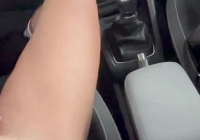 Jerk off My Big White Cock in the Car