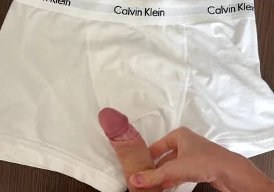 Fresh Cumshot on My Boxers Calvin Klein