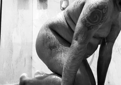 Young Bear Masturbates While Showering