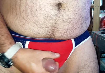 Nice Cum Using Red Jockstrap