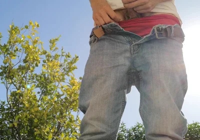Hot Guy Jerks off Nervously Outdoor
